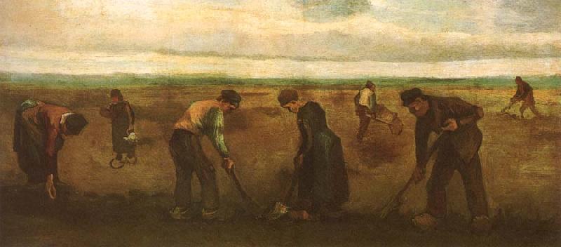 Vincent Van Gogh Farmers Planting Potatoes (nn04) Germany oil painting art